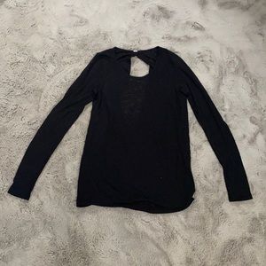 Black Lulu Lemon Backless Long-sleeve Top